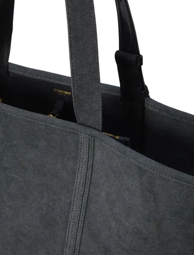 Golden Goose Antracite 247 Ew Canvas Shopping Bag In Gray