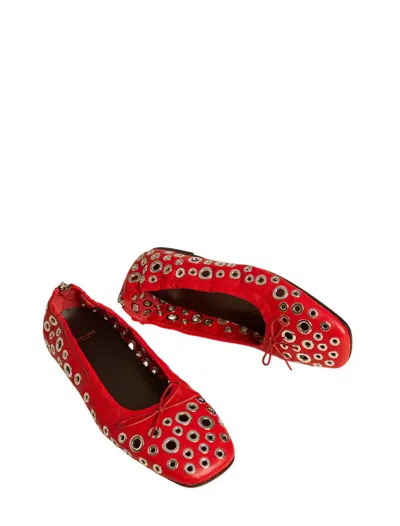 Golden Goose Flat Shoes In Red