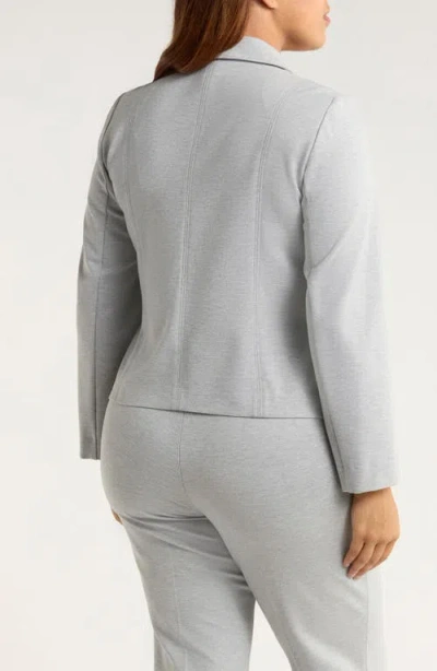 Anne Klein Moto Zip Ponte Jacket In Gray