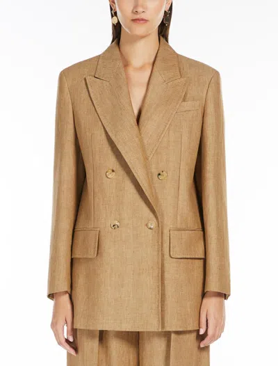 Max Mara Gerla Brown Linen Blazer In Brown