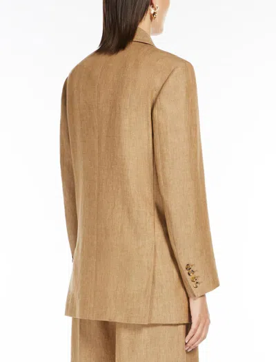 Max Mara Gerla Brown Linen Blazer In Brown