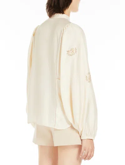 Max Mara Maxmara Women Lightweight Cotton Satin Shirt In White