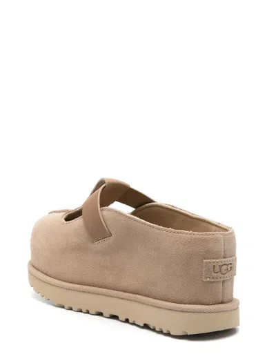 Ugg Goldenstar Beige Suede Slippers In Neutral