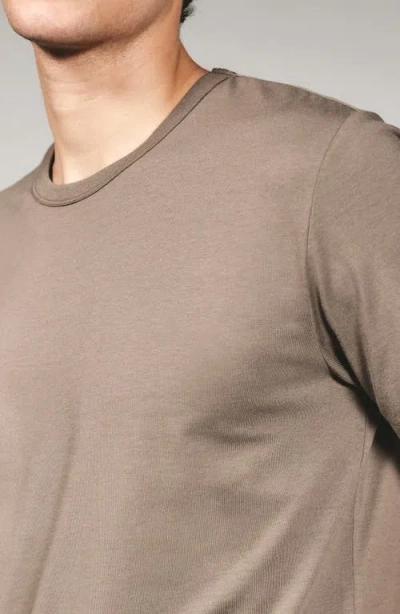 7 Diamonds Stretch Cotton & Modal Performance Crewneck T-shirt In Brown