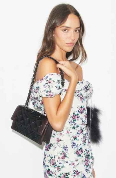 Tory Burch Small Fleming Quilted Patent Shoulder Bag In Brown