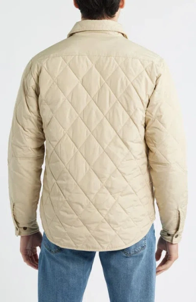 Schott Nyc Quilted Down Shirt Jacket In Neutral