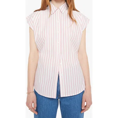 Mother The Cap Game Stripe Cotton Button-up Shirt In Multi