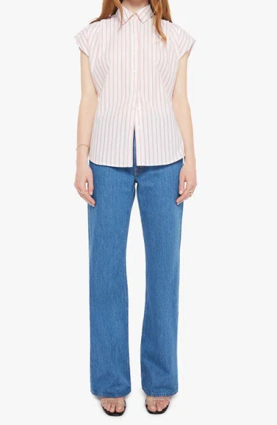 Mother The Cap Game Stripe Cotton Button-up Shirt In Multi
