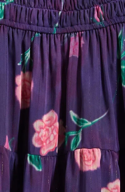 Ava & Yelly Kids' Swiss Dot Long Sleeve Dress In Purple