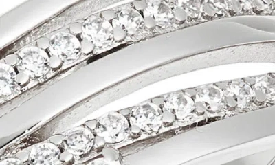 Nordstrom Demifine Cubic Zirconia Crossover Multiband Ring In Metallic
