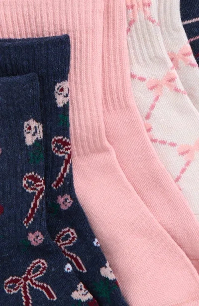 Capelli New York Kids' Roses & Bows Assorted 6-pack Crew Socks In Multi