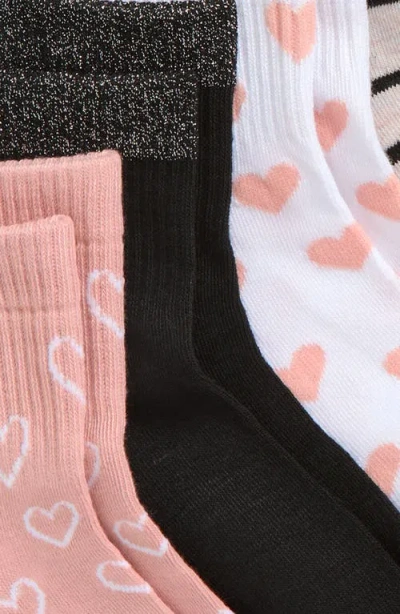 Capelli New York Kids' Multi Hearts Assorted 8-pack Quarter Socks In Multi