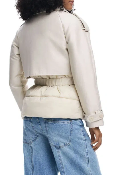 Desigual Hybrid Padded Jacket In Neutral