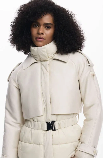 Desigual Hybrid Padded Jacket In Neutral