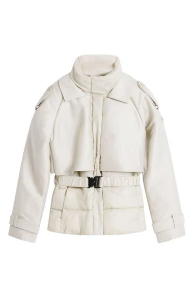 Desigual Hybrid Padded Jacket In Neutral