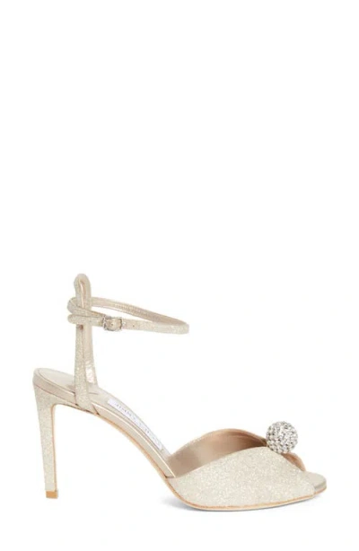 Jimmy Choo Sacora 85mm Heeled Sandals Ankle Strap In Neutral