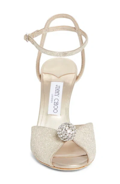Jimmy Choo Sacora 85mm Heeled Sandals Ankle Strap In Neutral