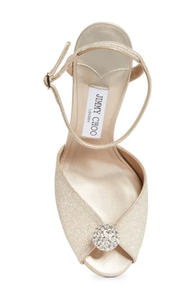 Jimmy Choo Sacora 85mm Heeled Sandals Ankle Strap In Neutral