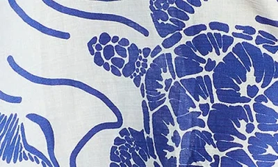 Sea Level Jungle Lino Long Pareo Sarong In Blue