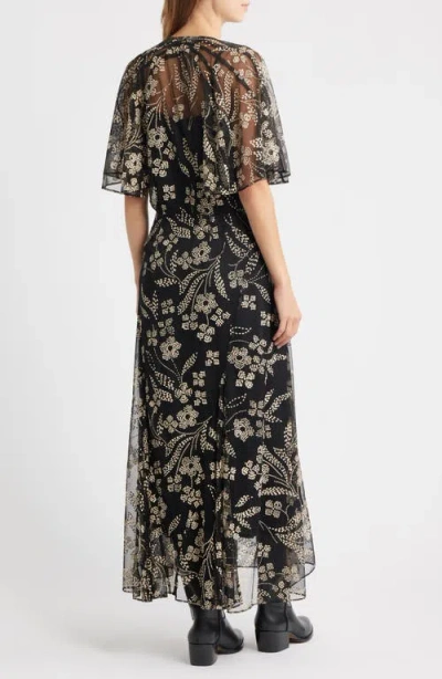 The Great . The Festal Floral Maxi Dress In Black