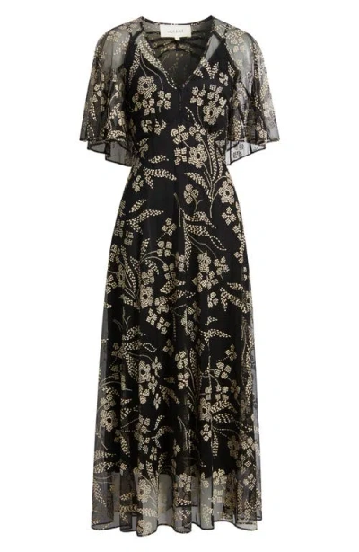 The Great . The Festal Floral Maxi Dress In Black