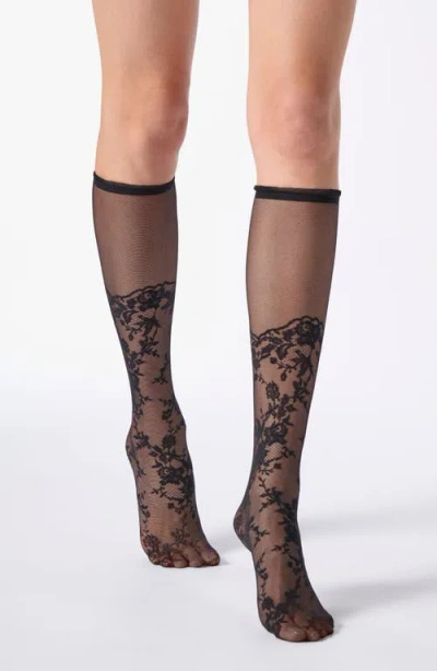 Oroblu Seductive Lace Knee High Socks In Multi