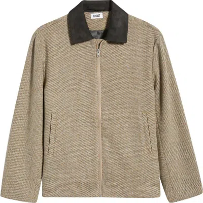 Krost Tweed Wool Blend Zip-up Jacket In Neutral