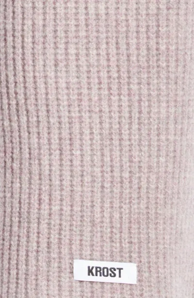 Krost Speckle Extralong Fringed Wool Scarf In Pink