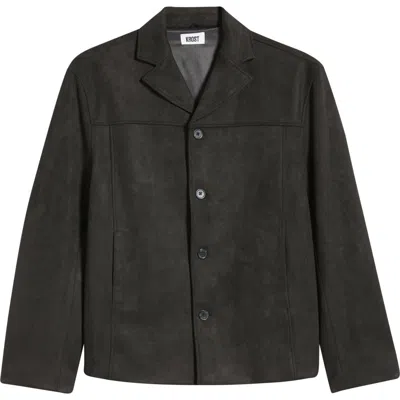 Krost Faux Suede Shirt Jacket In Black