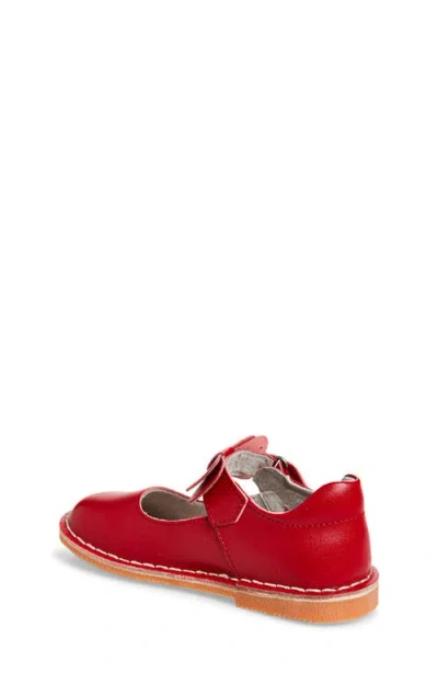 L'amour Iris Bow Mary Jane Flat In Red