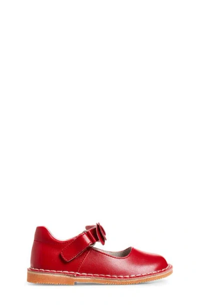 L'amour Iris Bow Mary Jane Flat In Red