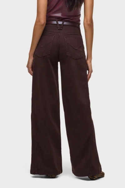 Hudson James High Rise Wide Leg Jeans In Black Coffee In Brown