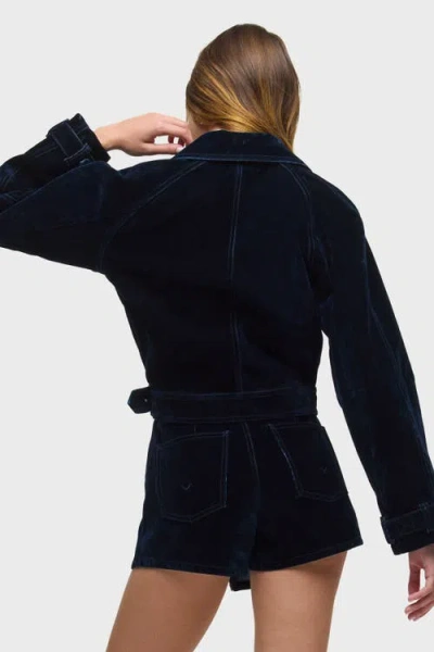 Hudson Jeans Raglan Moto Jacket In Black