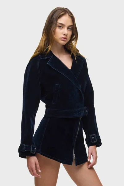 Hudson Jeans Raglan Moto Jacket In Black