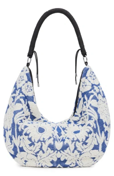 Desigual Floral Embroidered Shoulder Bag In Black