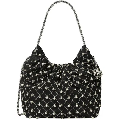 Tory Burch Mini Fleming Bell Hobo Bag In Black