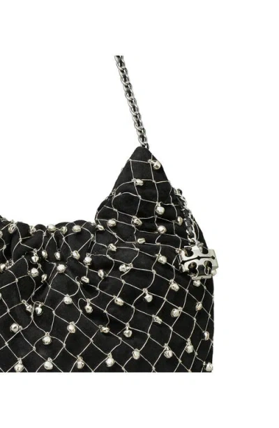 Tory Burch Mini Fleming Bell Hobo Bag In Black