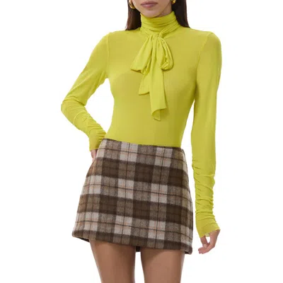 Afrm Julien Tie Neck Top In Green