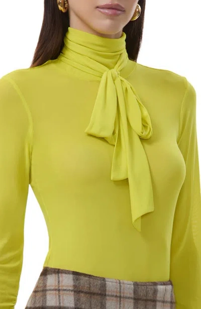 Afrm Julien Tie Neck Top In Green