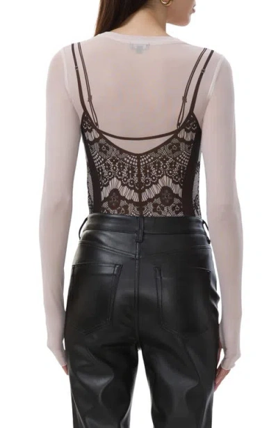 Afrm Kaylee Print Long Sleeve Mesh Top In Animal Print