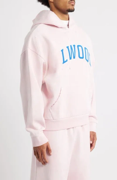 Elwood Fireside Distressed Logo Hoodie In Pink