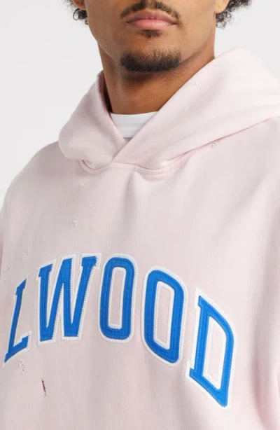 Elwood Fireside Distressed Logo Hoodie In Pink