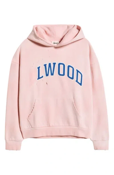 Elwood Fireside Distressed Logo Hoodie In Pink