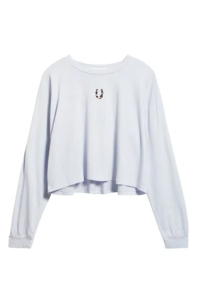 Daydreamer Cow Horseshoe Meet Crop Cotton Graphic T-shirt In White