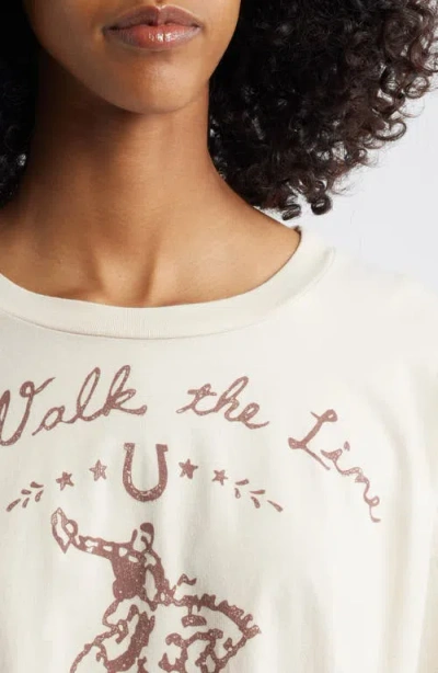 Daydreamer Johnny Cash Walk The Line Cotton Graphic T-shir In White