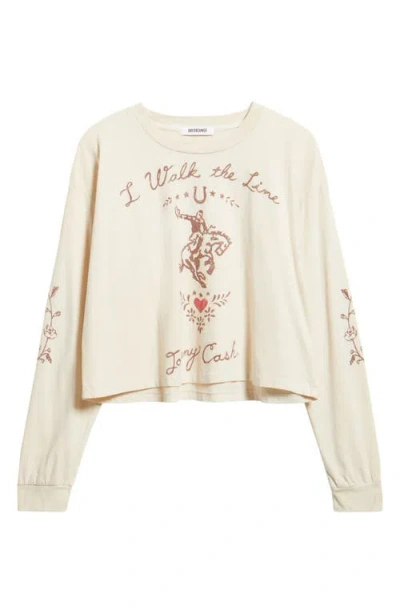 Daydreamer Johnny Cash Walk The Line Cotton Graphic T-shir In White