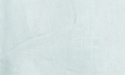 Zimmermann Cropped Linen Top With Scalloped Embroidery In Blue