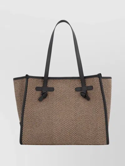 Gianni Chiarini Chevron Pattern Leather Tote Bag In Gray