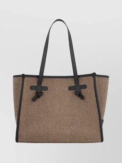 Gianni Chiarini Chevron Pattern Leather Tote Bag In Gray