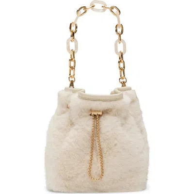 Aldo Ilynnaa Faux Fur Bucket Bag In Neutral